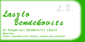 laszlo bendekovits business card