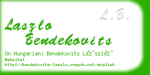 laszlo bendekovits business card